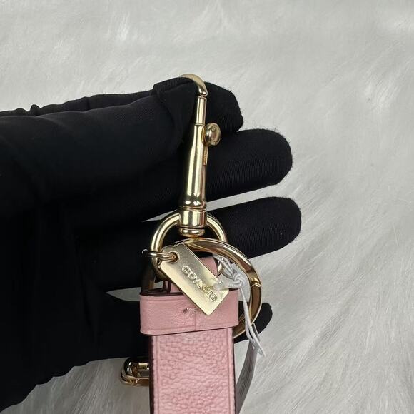 Coach Trigger Snap Bag Charm In Signature Canvas Powder Pink CAU86 NWT - Picture 6 of 6
